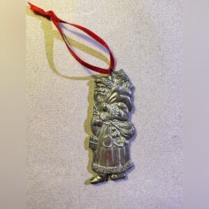 Nantucket Silver-tone Santa Ornament